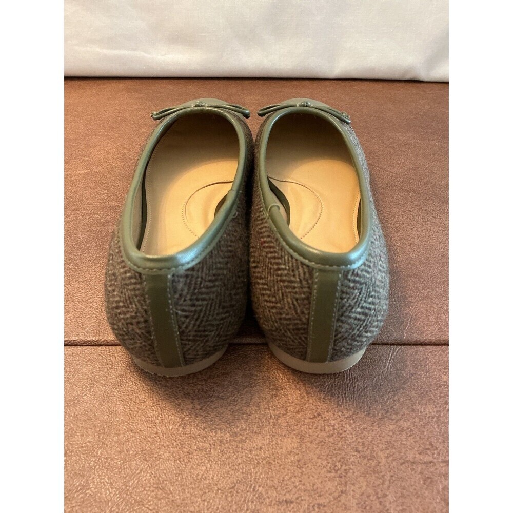 Talbots Womens Flat Shoes Size 7 M. Fabric and leather green Made in Brazil - Picture 10 of 10